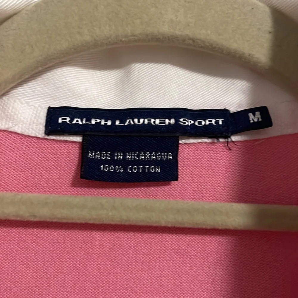 Ralph Lauren Pink and White Button Down Shirt SZ M